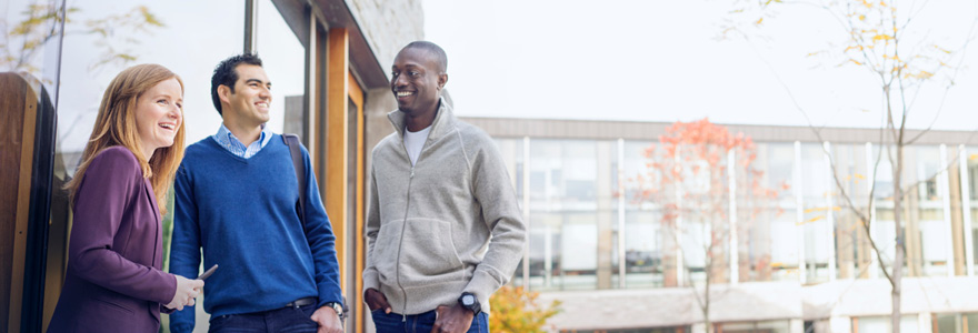 smiling students outside