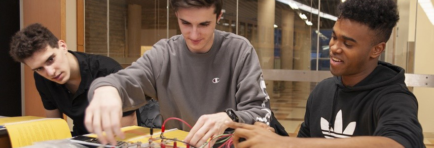 Science Banner # science students working