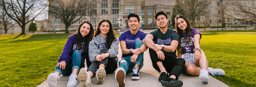 A group of smiling students