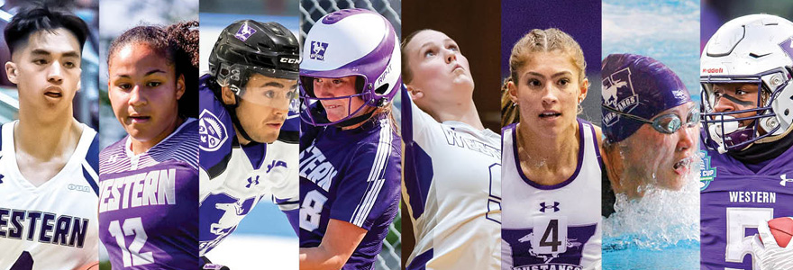 Western Athletics A collage of Western athletes