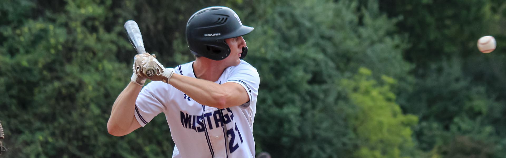 Western Mustangs baseball player awaiting a pitch