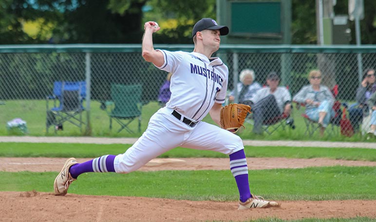 Western Mustangs baseball player batting at home plate