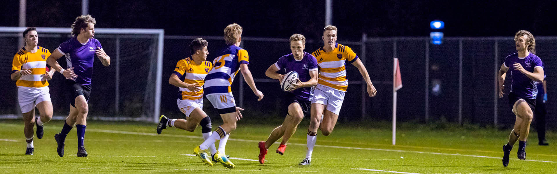 Men’s rugby game featuring the Western Mustangs