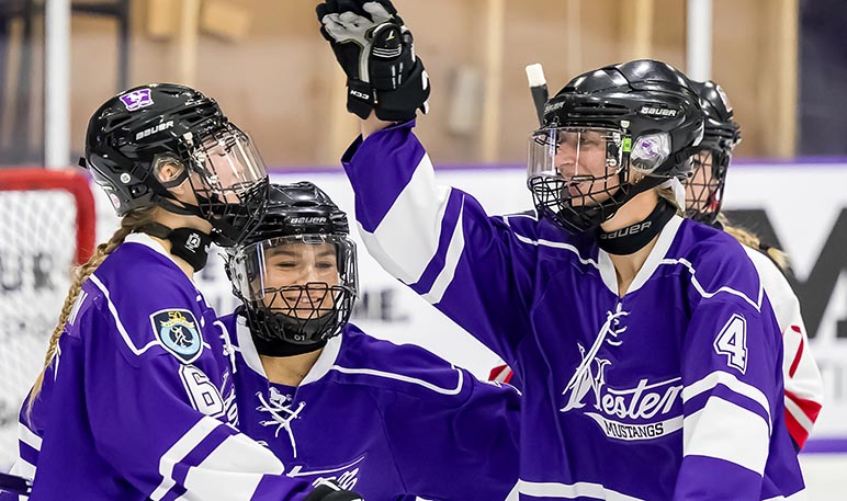 Western Mustangs ringette player skating