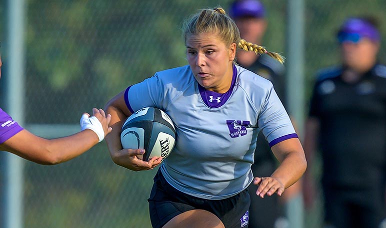Women’s rugby game featuring the Western Mustangs