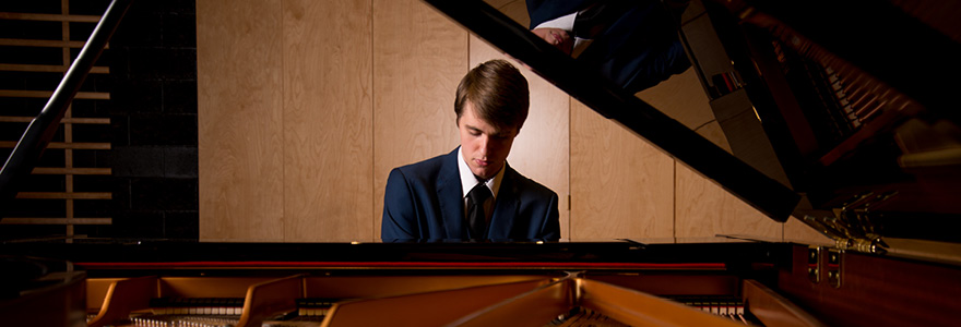 Pianist at the keyboard