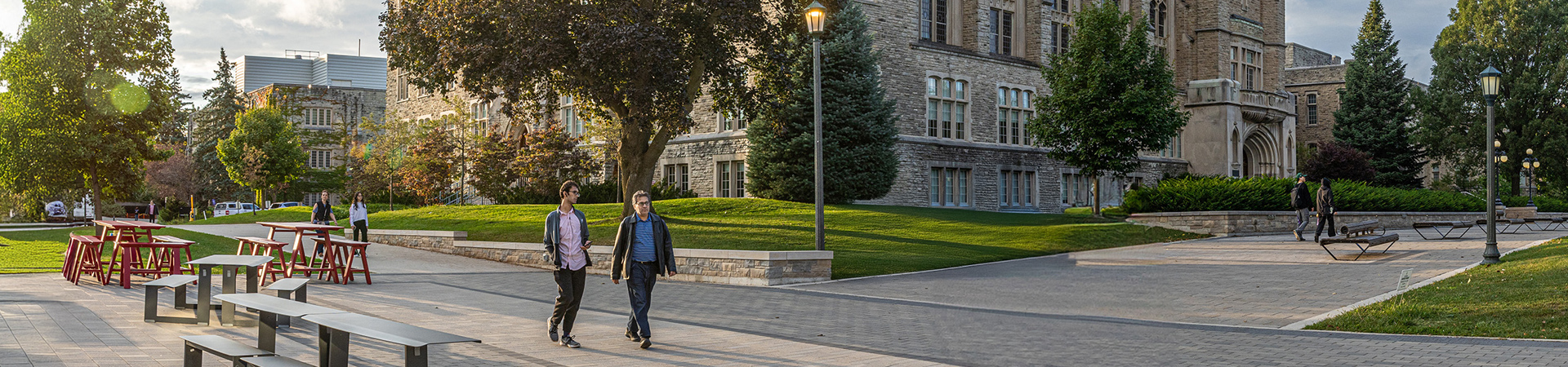 Students walking on campus