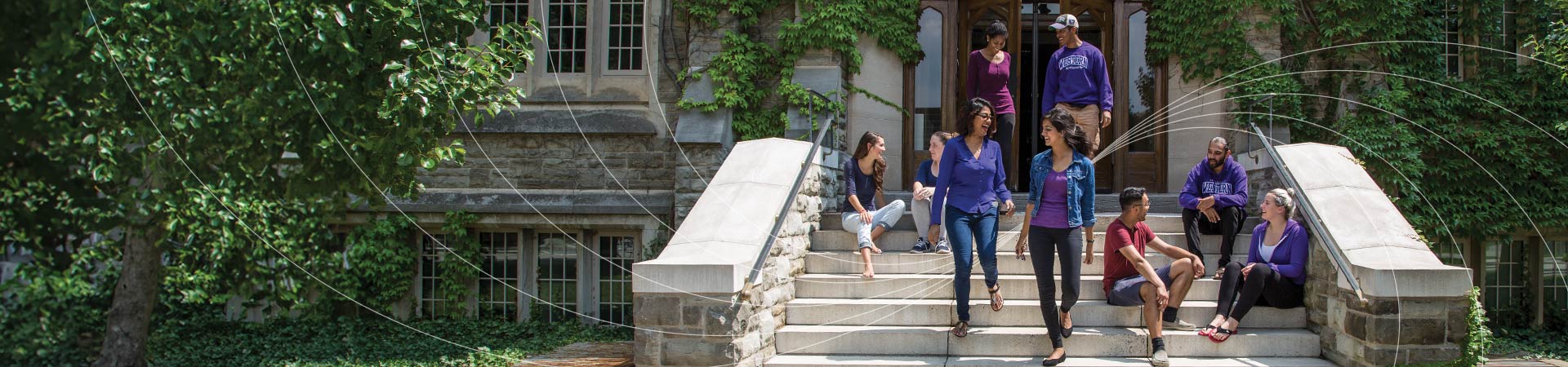 students walking down steps at Western University