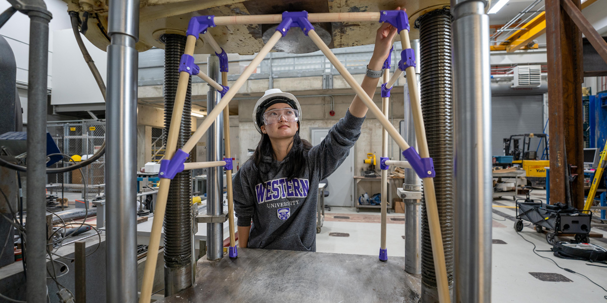 Student working on a project