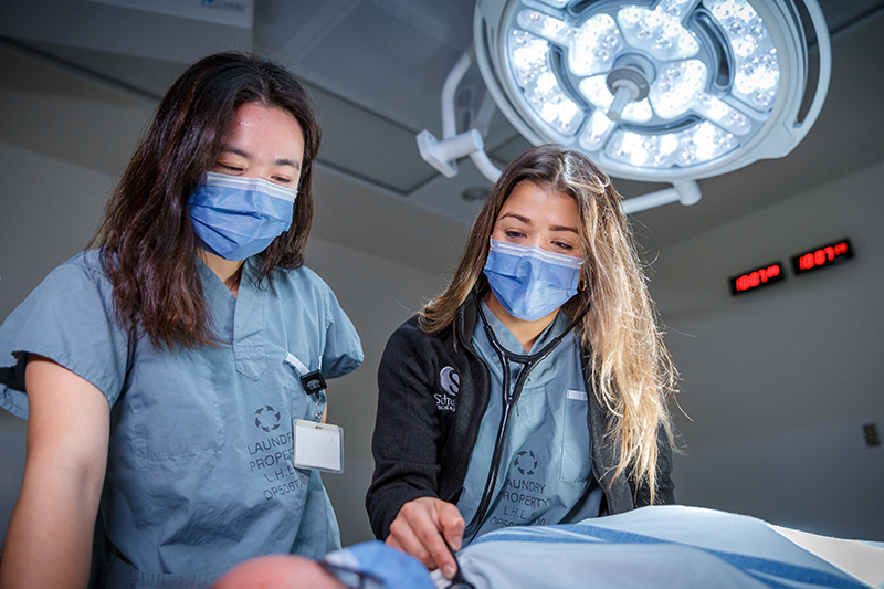 Medical students learning