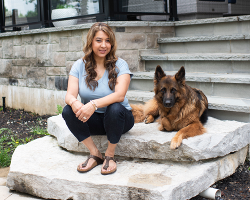 Dr. Gurjeet Rai 2 Dr. Gurjeet Rai on the steps of her Mississauga home where she lives with her husband, two sons, daughter and german shepherd, Storm.