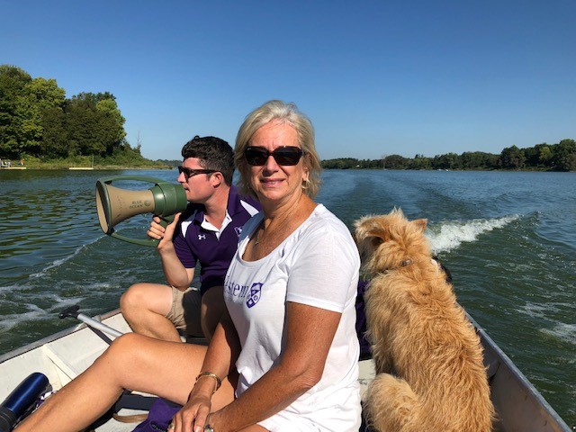 Carolyn at Western Homecoming with the rowing team