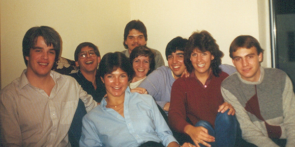 Larry (third from right) and the computer science crew in the 80s.