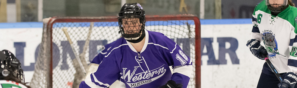 Maddie Hill, co-captian of the Mustangs ringette team