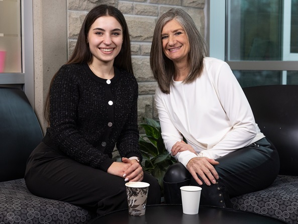 Mira Ratkaj hosts Ukrainian undergraduate student Rymma Yakymets in her home while she completes her degree.